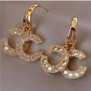 Fashion Jewelry Gold Crystal Earrings